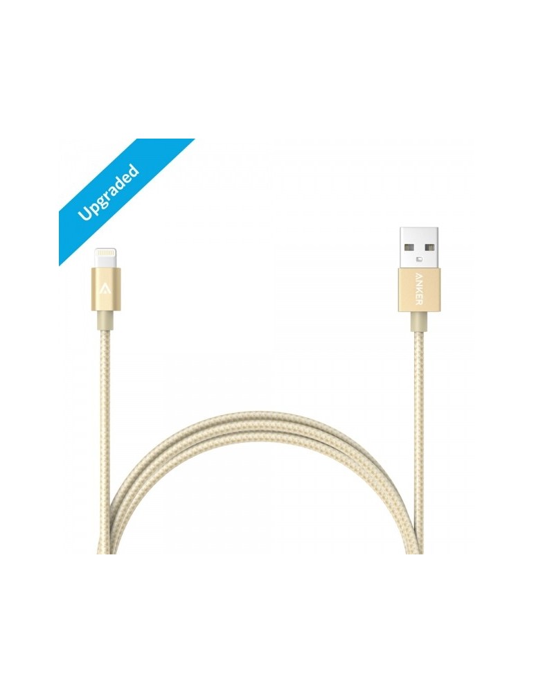 Anker 3ft Nylon Braided USB Cable with Lightning Connector [Apple MFi  Certified] [Gold]